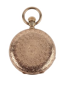 Ladies Gold Metal Hunters Pocket Watch