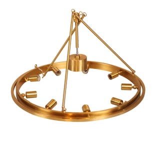 Contemporary Brass Circular Chandelier