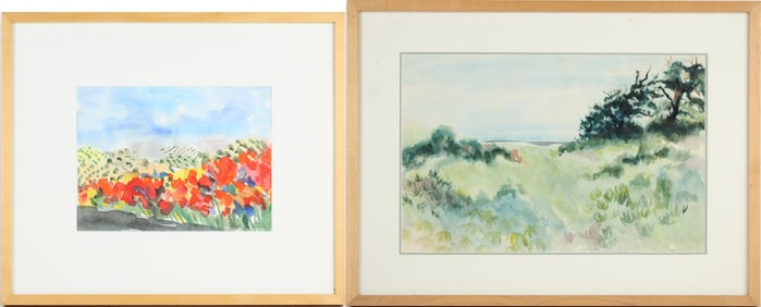 Two Landscapes, Watercolors on Paper