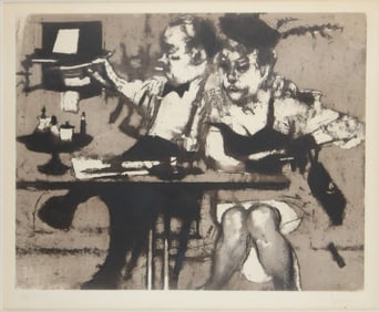 Jack Levine, American 1915-2010, Love Careless Love, Etching and Aquatint Artist's Proof