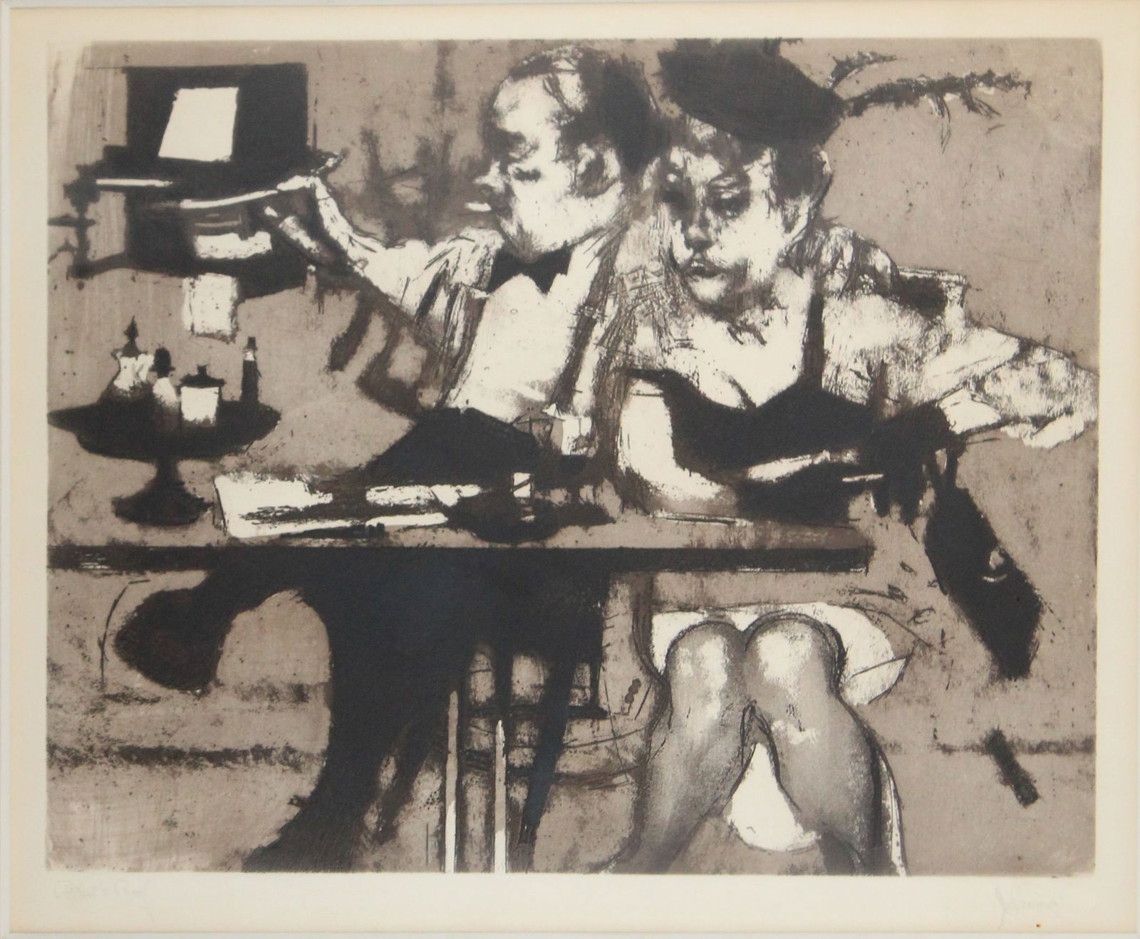 Jack Levine, American 1915-2010, Love Careless Love, Etching and Aquatint Artist's Proof (1 of 6)