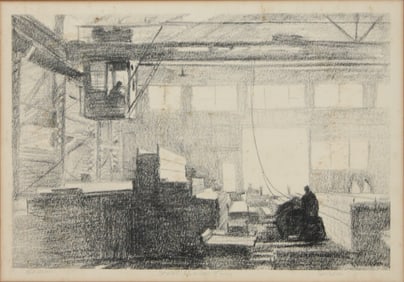William (Bill) Stilson, American 1934-2012, Steel Number Two (Steel Mill Interior), Lithograph