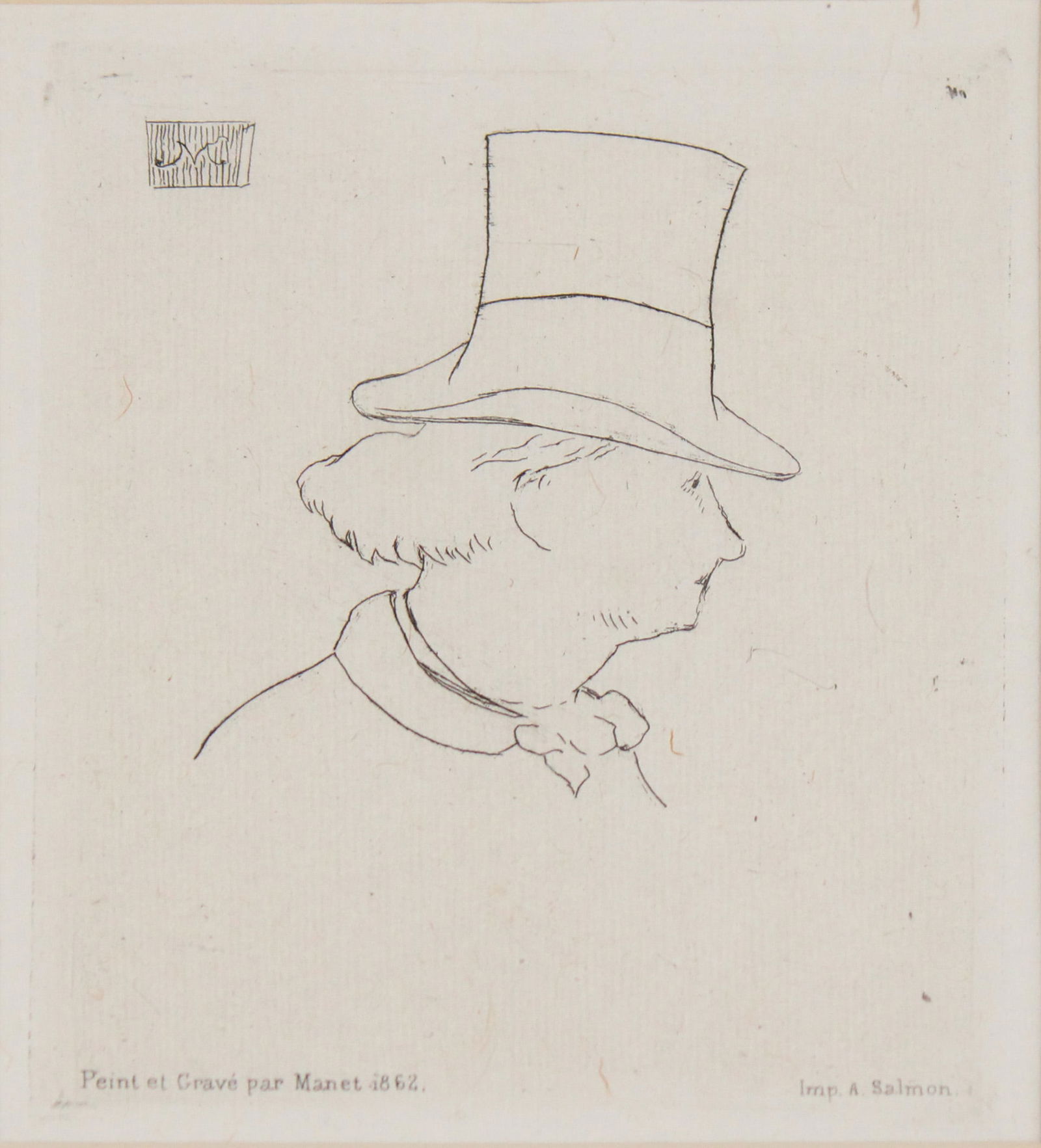 Edouard Manet, French 1832-1883, Charles Baudelaire, Drypoint (1 of 6)