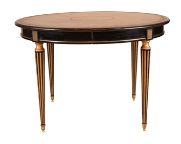 Napoleon III Style Ebonized and Parcel-Gilt Table