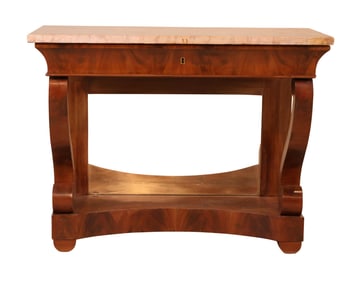Empire Mahogany Marble Top Pier Table