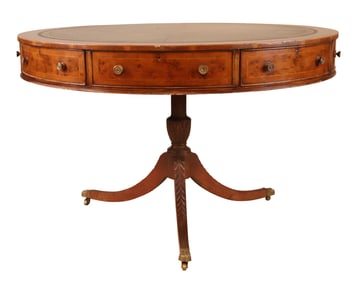 Regency Style Mahogany Drum Table