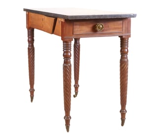 Federal Mahogany Marble Top Pembroke Table