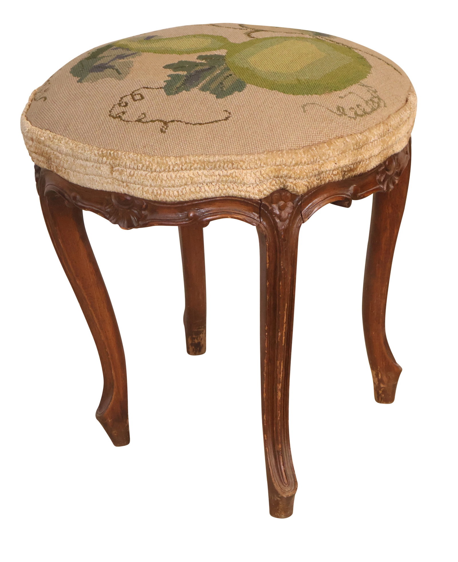 Louis XV Style Carved Walnut Footstool (1 of 8)