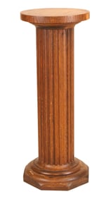 Oak Fluted Columnar Form Pedestal