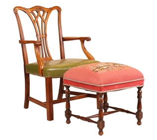 George III Style Walnut Armchair