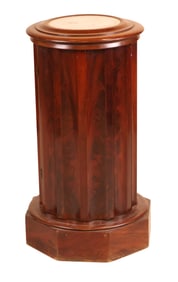 Victorian Mahogany Marble Inset Pedestal Commode