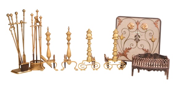 Group of Assorted Fireplace Accessories