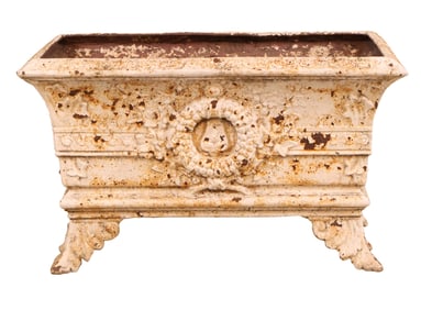 White-Painted Cast-Iron Planter