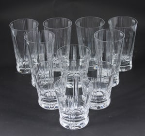 Ten Baccarat "Triade" Crystal Bar Glasses