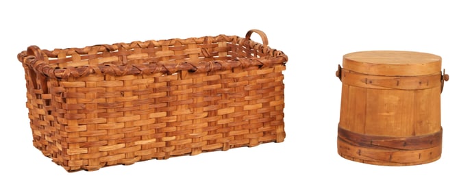 Double Handled Splint Woven Basket