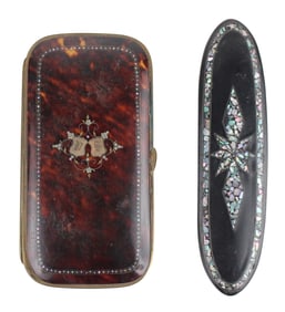 Papier Mache and Abalone Glasses Case