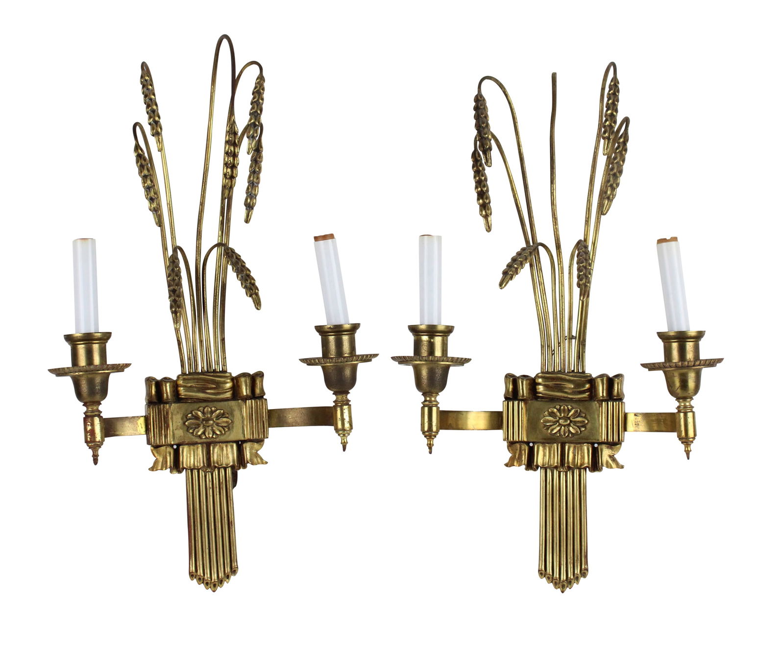 Pair of Neoclassical Style Gilt-Metal Wall Sconces (1 of 7)