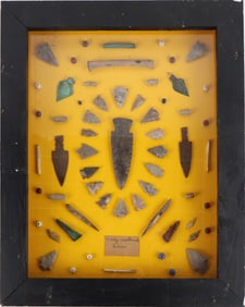 Group of Early Woodland Relics in Shadowbox