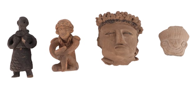 Four Pre-Columbian Pottery Figures and Fragments