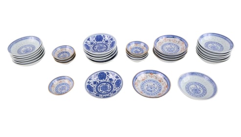 Group of Chinese Blue and White Small Porcelain Dishes