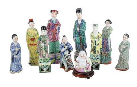 Ten Chinese Porcelain Figures