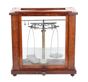 Voland & Sons Wood and Brass Laboratory Scale