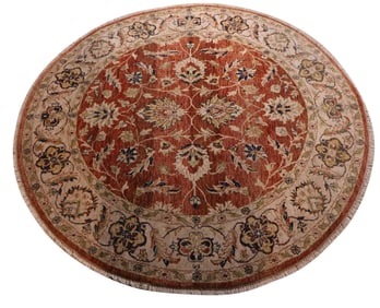 Sarouk Style Circular Rug