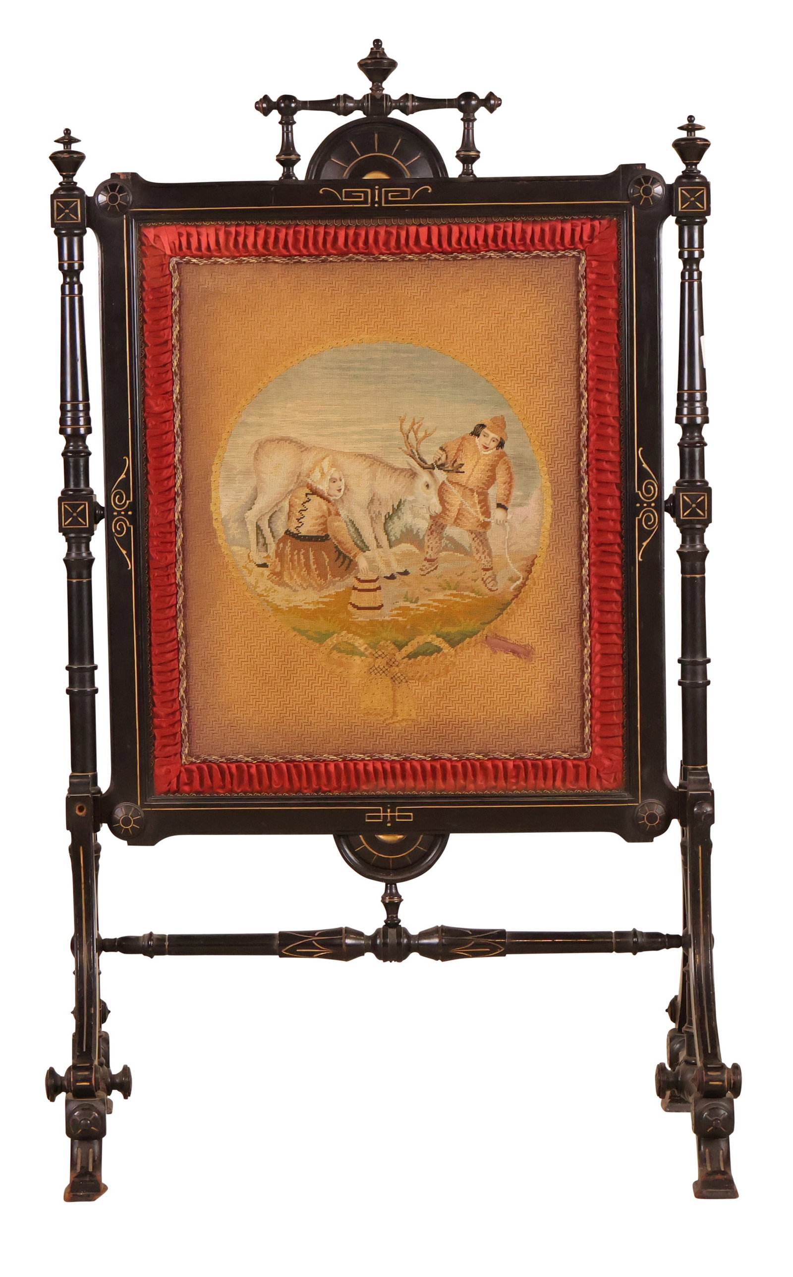 Aesthetic Movement Ebonized and Parcel-Gilt Firescreen (1 of 15)