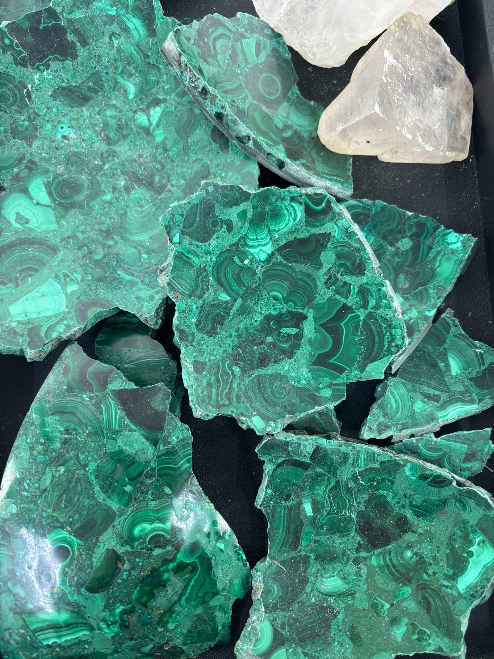 Group of Assorted Malachite Bowl Shards (1 of 7)
