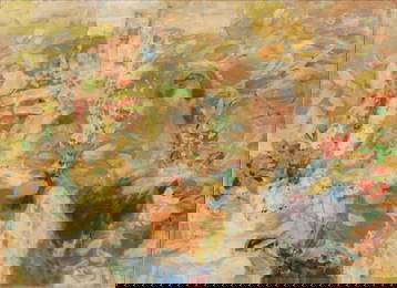 Le Pho, French/Vietnamese 1907-2001, Mother and Child, Le Couture, Oil on Silk, Laid on Board