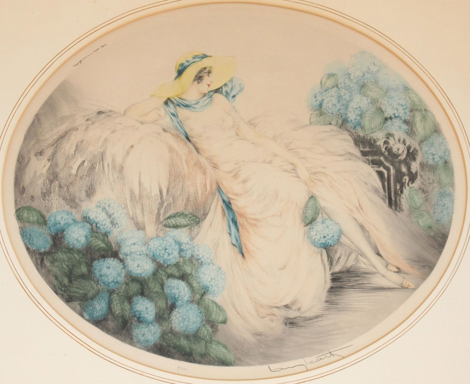 Louis Justin Laurent Icart, French/American 1888-1950, Hydrangeas, Etching (1 of 6)