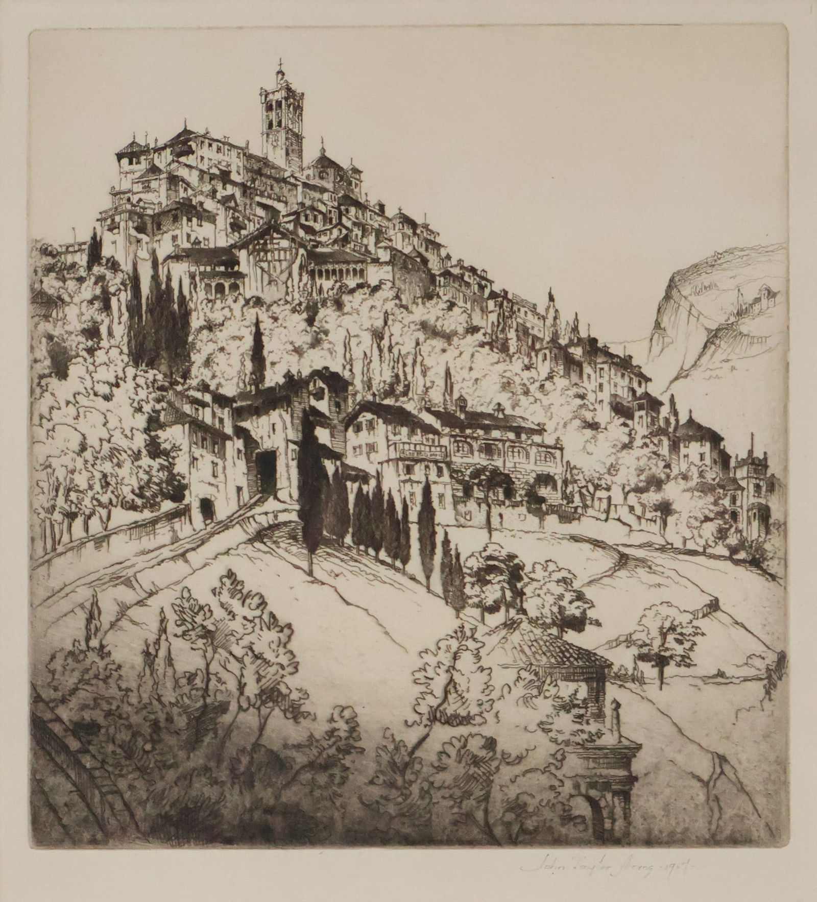 John Taylor Arms, 1887-1953, Il Sacro Monte, Varese, Etching (1 of 11)