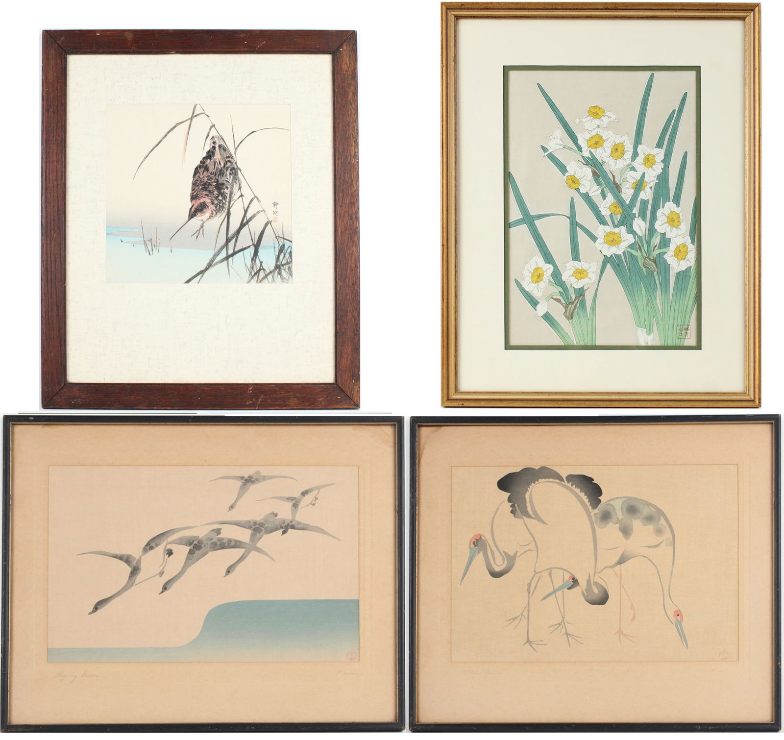 Ogata Korin, 1658-1716, Flying Geese & Three Cranes, Woodblock Print (1 of 20)