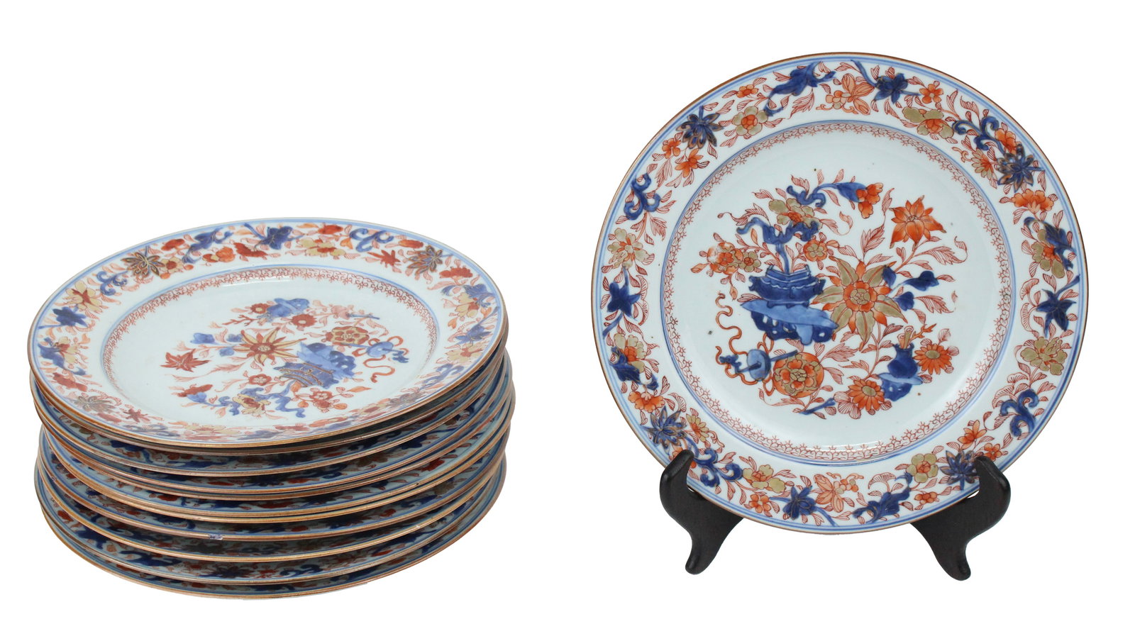Twelve Chinese Kangxi Imari Plates (1 of 6)