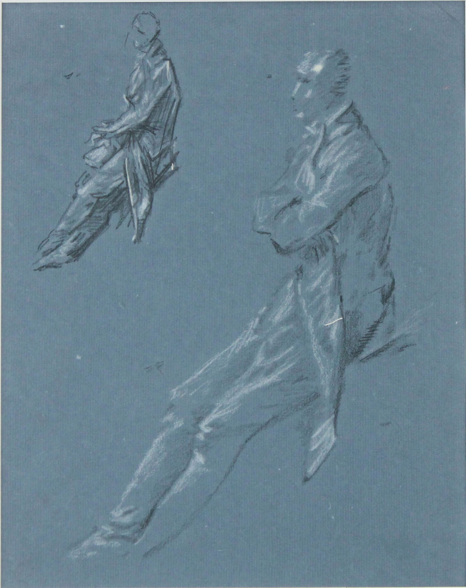 Portrait of a Gentleman Sketches, Chalk on Blue Paper: Portrait of a Gentleman SketchesChalk on Blue PaperAmerican School, 18th/19th C. Similar to John Singleton Copley.Provenance: Bears label verso from Ralph Lauren.Provenance: Property from a Private 5t