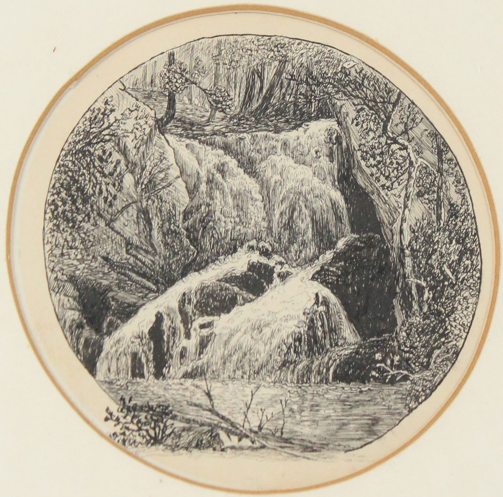 Waterfall, Pen and Ink Drawing (1 of 4)