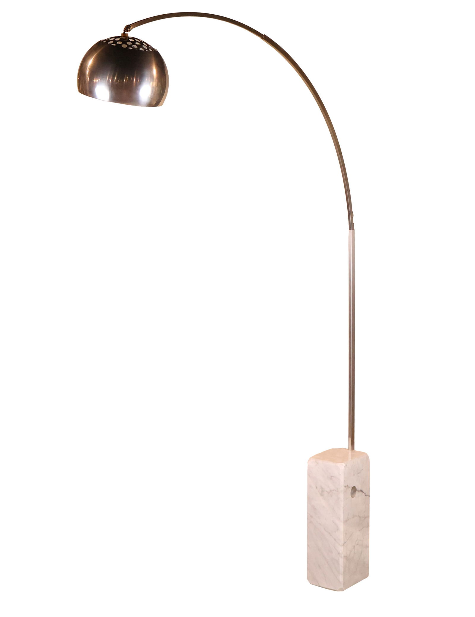 Modern Brushed Nickel and Marble Floor Lamp (1 of 11)