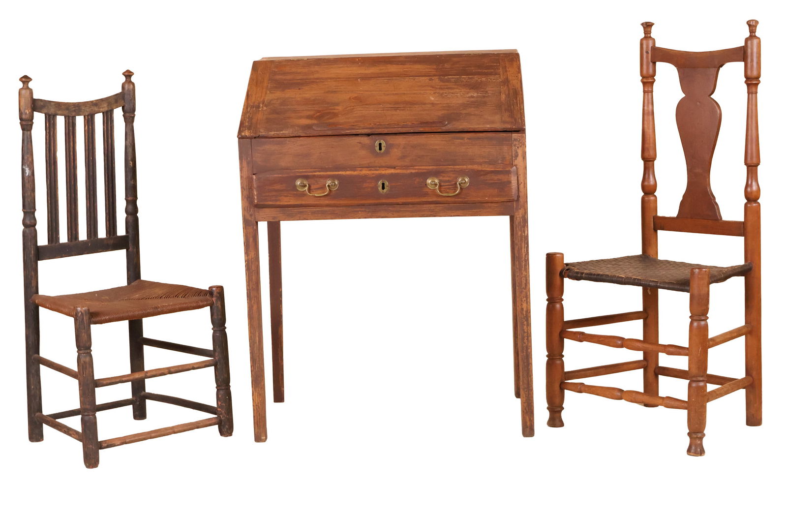 Stained Pine Slant Front Schoolmasters Desk (1 of 17)