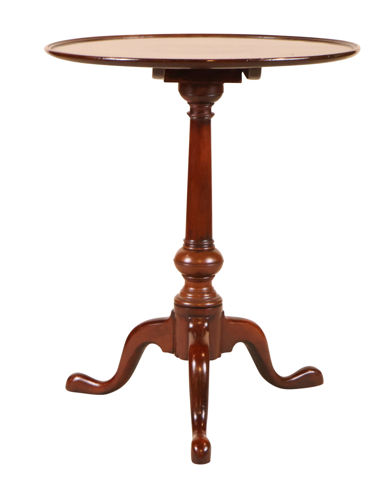 Queen Anne Walnut Dish Top Tilt-Top Candlestand (1 of 15)