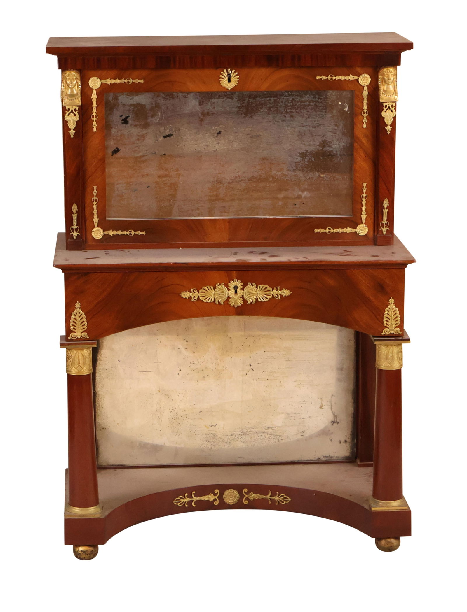 Empire Ormolu-Mounted Mahogany Secretarie Console (1 of 17)
