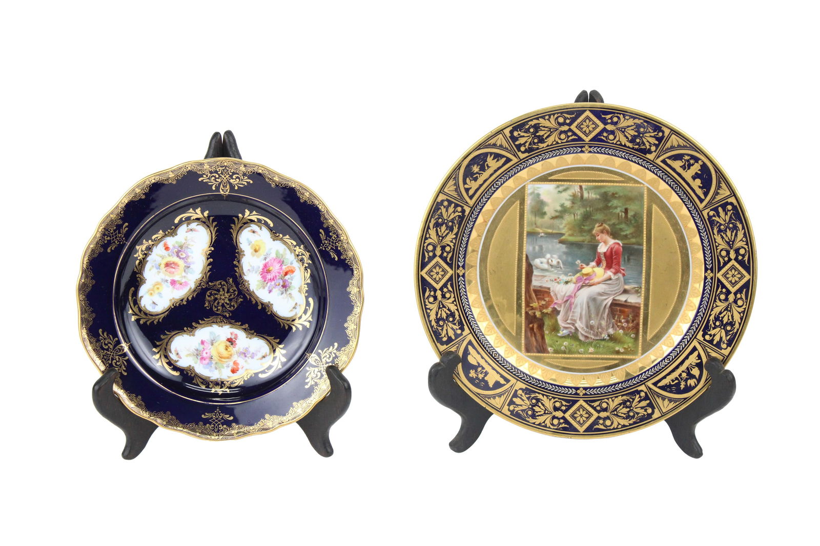 Ten Meissen Cobalt Blue and Floral Plates (1 of 11)