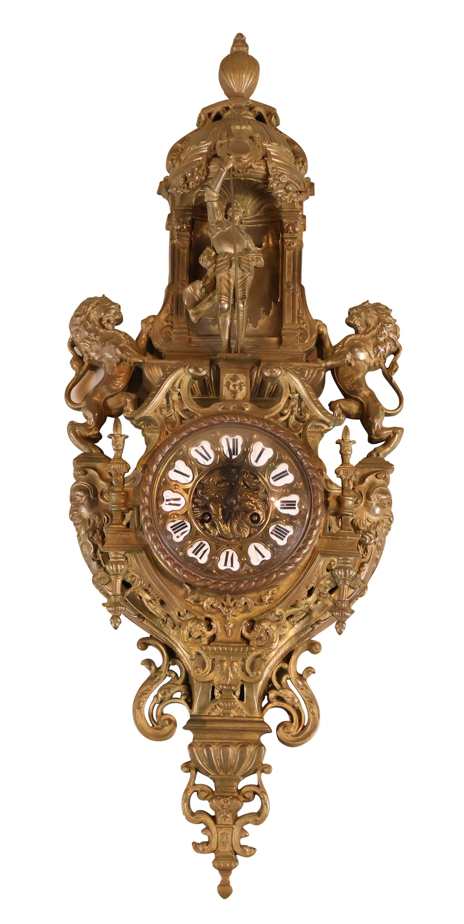French Gilt-Bronze Figural Cartel Clock (1 of 10)
