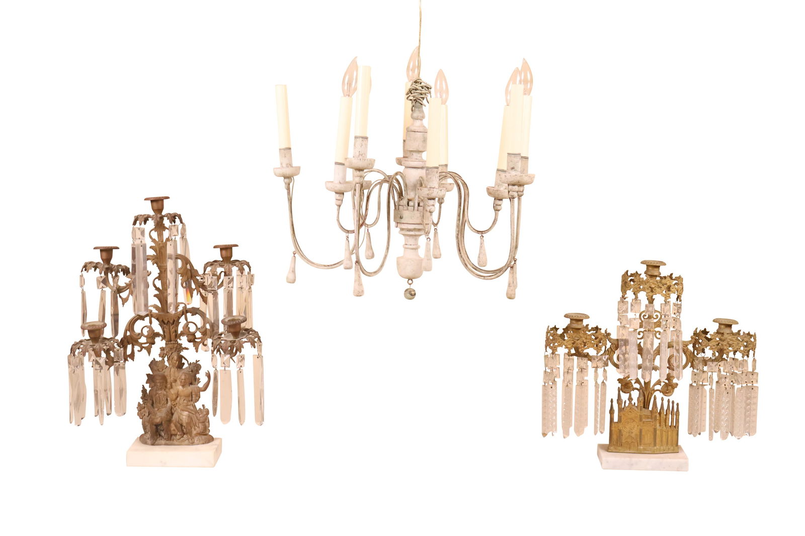 Gustavian White Painted Ten Light Chandelier (1 of 15)