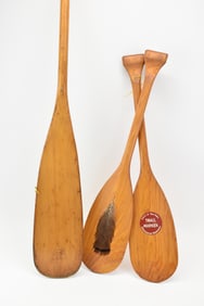 Three Decorative Canoe Paddles