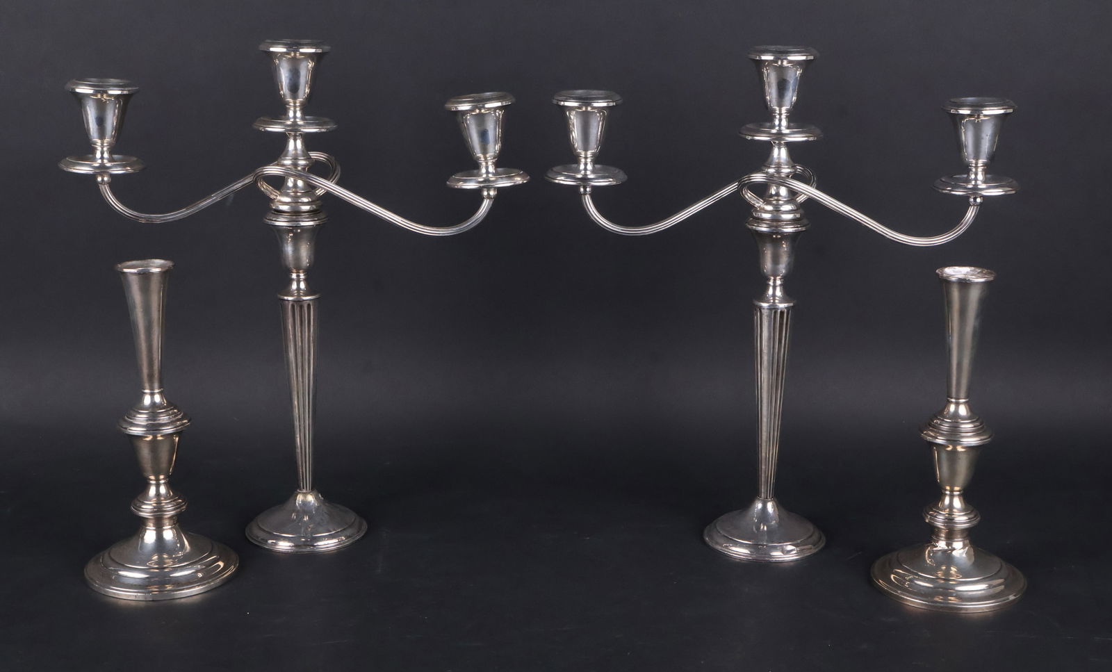 Pair of John Wanamaker Sterling Three-light Candelabra