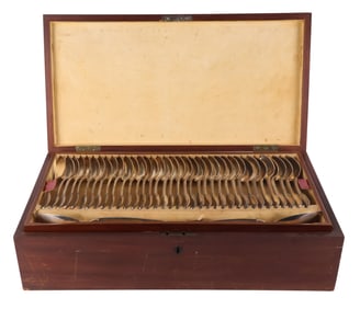 Assembled Continental Silver Flatware in a Chest