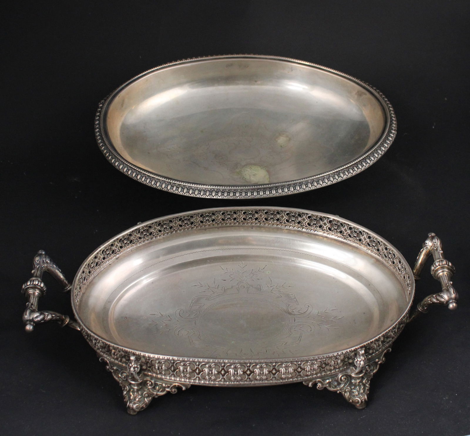 Ornate German 800 Silver Double Handled Tray (1 of 11)