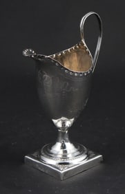 English 18th C. Sterling Silver Helmut Creamer