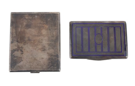 Two Vintage Silver Cigarette Cases