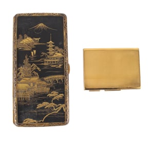 Asian Gold Leaf Decorated Cigarette Case